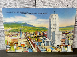 Postcard Reading PA Birds Eye view  Of City, Showing Berks County Court ... - £1.77 GBP