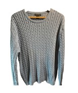 Consensus Sportswear Men’s Size L Blue LS Cable Knit Sweater Pullover Tr... - $19.80