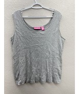 Womens Womens Within Tank Top Size 1X Gray Ribbed Sleeveless - $9.47