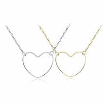 Heart Necklace Love Pendant Chain Silver Women Gift Girl Present Girlfri... - $5.08+