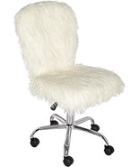 White Linon Cora Faux Flokati Armless Desk Chair. - £89.81 GBP