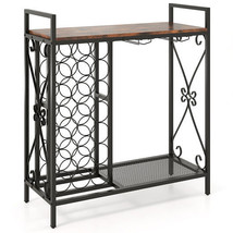 21 Bottle Wine Rack Freestanding Floor Wine Bottle Organizer with Glass ... - $2,756.26 MXN