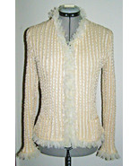 DESIGNER STYLE FANTASY KNIT OPEN-STYLE ZIPPER JACKET- HAND KNITw/RIBBONS... - $280.80 MXN