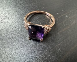 585 14K RG Stamped Rose Gold Indigo Crystal Floral Gem Size 7 Ring - $911.17 MXN
