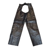 Harley Davidson Chaps Womens XS Black Genuine Leather Adjustable Waist Vtg - $29.65