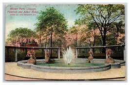 Wicker Park Fountain Chicago Illinois IL UNP DB Postcard Y2 - £2.32 GBP