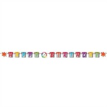 Art Party Happy Birthday Shaped Ribbon Banner Paper 6&quot; x 7&#39; Painting Pai... - $10.80