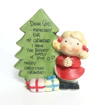 Vintage Enesco Dear God Kids Little Girl and Tree Grandad Merry Christmas Gift - £16.61 GBP