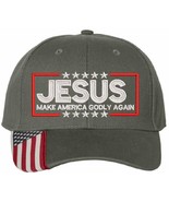 Jesus Make America Godly Again Olive Green USA300 Hat - $24.74