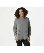 AnyBody Move Active High Tech Stretch Hoodie Charcoal Small A349816 - $21.97 CAD