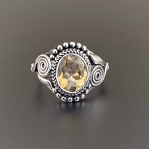 Yellow Citrine Gemstone 925 Silver Ring Handmade Jewelry Ring Birthday Gift - £5.84 GBP