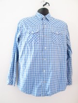 Joe Browns Men’s Blue Check Button Down Long Sleeve Shirt Size L - £16.02 GBP