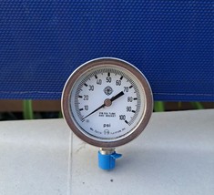 McDaniel Controls 2-1/2&quot; SS Pressure Gauge 0-100 PSI Valve 316 SS Tube &amp;... - $28.05