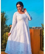 Beautiful Georgette Lucknowi Handmade Chikankari Fancy Allover work Stra... - $44.99