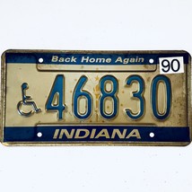 1990 United States Indiana Back Home Again Disabled License Plate 46830 - £14.78 GBP