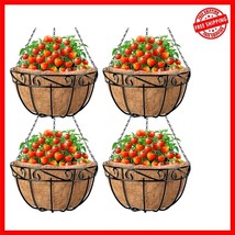 4 Pack 14-Inch Rustic Metal Hanging Planters with Coco Liners for Indoor... - $1,430.94 MXN