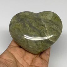 0.77 lbs, 3.3&quot;x3.7&quot;x1.3&quot;, Natural Untreated Green Quartz Crystal Heart Reiki, B3 - £22.10 GBP