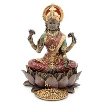 LAKSHMI STATUE 6&quot; Hindu Goddess of Wealth Prosperity GOOD QUALITY Bronze... - £31.81 GBP