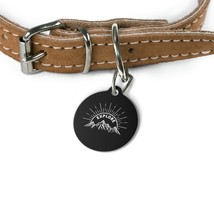 Double Sided White Metal Pet Tag Wildlife &quot;Explore&quot; Mountain Range Print... - £13.77 GBP