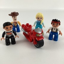 Lego Duplo Disney Minifig Lot Woody Elsa Jake Toddler Figures Toy Motorc... - $29.65