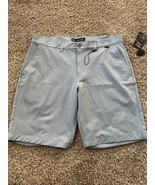 TravisMathew Men&#39;s Beck 10&quot; Golf Shorts Flat Front Blue Chino Size 34 Pr... - $76.95 CAD