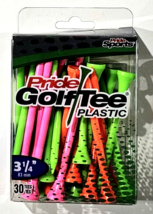 Pride Plastic Golf Tees 3 1/4 Inch 30 Pack Neon Colors - £15.79 GBP