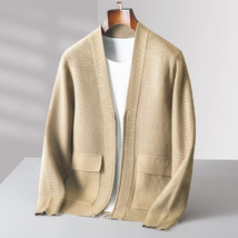 Knitted Wool Cardigan Men&#39;s Zipper Cashmere Coat Top - £51.11 GBP+
