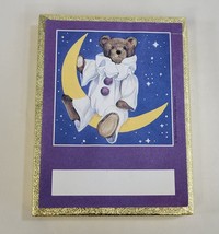 Antioch 50 Selfstick Bookplates Teddy Bear Clown Outfit On The Moon Made in USA - £11.13 GBP