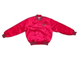 Vintage Chicago Bulls NBA Satin Swingster Snap Up Bomber Jacket Sz L EUC  - £37.61 GBP