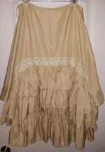 Alberto Makali Sz. 20 Beige Ruffled Tiered Prairie Skirt - £29.15 GBP