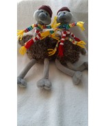 Two Gund BRRRDY 8819 winter ostrich scarves, stocking caps, feather look... - $25.00