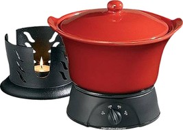 4 Piece Party Electric Red Crock Pot Food Steamer Heater - £95.69 GBP