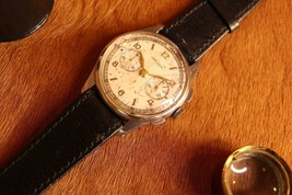 Serviced 1950s Vintage Officers Chronograph Lemania 1270 (320 / 321) Watch 35mm - £1,254.83 GBP