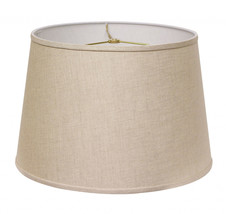 14" Dark Wheat Rounded Empire Slanted Linen Lampshade - $2,557.09 MXN