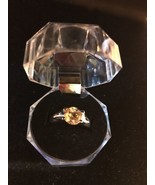 Large Crystal (Citrine) Ring Silvery  – Size 7 Fashion Ships N 24h - $121.20 CAD