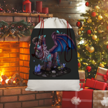Deviant Dungeon Lurker Dragon Character Sublimation Linen Drawstring Sack - £13.54 GBP