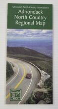 *L2) Vintage 1999 Adirondack North Country Regional Foldable Pocket Map - $9.89