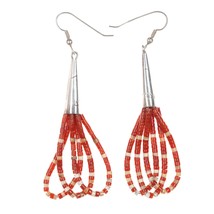 Vintage Santo Domingo Heishi Coral and shell Heishi sterling earrings - £86.24 GBP