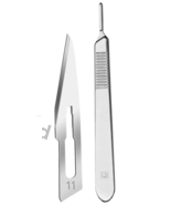 10 Sterile Surgical Blades #11 with FREE Scalpel Knife Handle Medical De... - $6.93