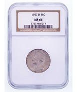 1957-D 25C Washington Quarts Classé Par NGC Comme MS-66 - €47,44 EUR