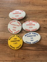 Lot Of 1960&#39;s Vintage Shrine Circus Committee Button Pin Moslah Temple - £29.89 GBP