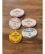 Lot Of 1960&#39;s Vintage Shrine Circus Committee Button Pin Moslah Temple - £29.24 GBP