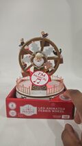 Holiday Time Animated Christmas Village Musical Ferris Wheel Decor Brown... - $34.99