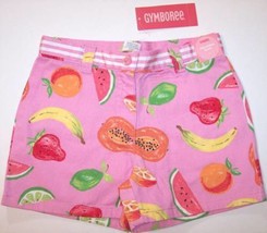 NWT Gymboree Girl&#39;s 100% Cotton Pink Fruit Shorts, Tutti Fruity, 4, $26.50 - $14.99