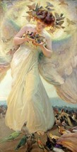 The Angel of The Birds by Franz Dvorak Angels Wings Birds Giclee Print 18x36 - £233.45 GBP
