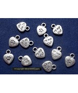 12 Heart my cat paw jewelry earrings pendants charms silver plated zinc ... - £1.51 GBP