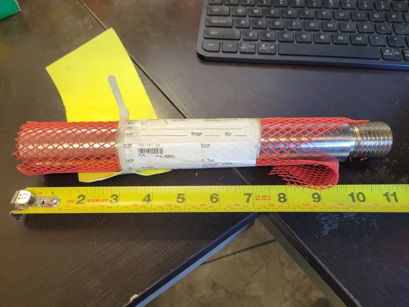 755-711-25 S.S Taper Pin External Thread #14 (1&quot;) x 11-1/4&quot;L MONEL RARE ... - $193.93