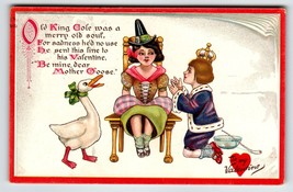 Valentines Day Postcard Mother Goose Boy In Crown Girl Seated Series 9 Tuck 1910 - £16.33 GBP