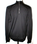 New Mens NWT Designer Calvin Klein Shirt M Black LS 1/2 Zip Faux Leather... - £86.24 GBP