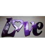 Decorative LOVE Metallic Purple  Metal Wall Art Decor 11 1/4&quot; x 5 3/4&quot; - $16.14